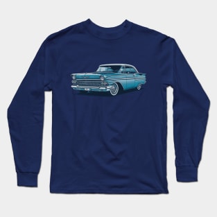 Blue Majesty: 1960s Chevy Impala Long Sleeve T-Shirt